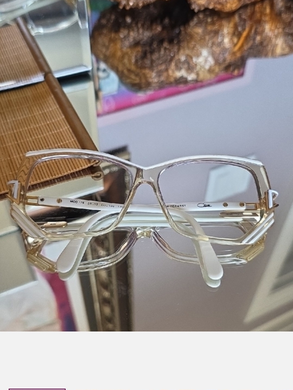 Cazal Vintage 80s Clear Square Oversized Glasses